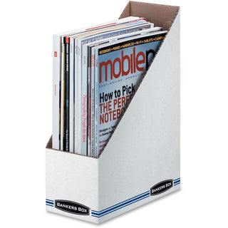Stor/File Corrugated Magazine File, 4 x 9.25 x 11.75, White, 12/Carton