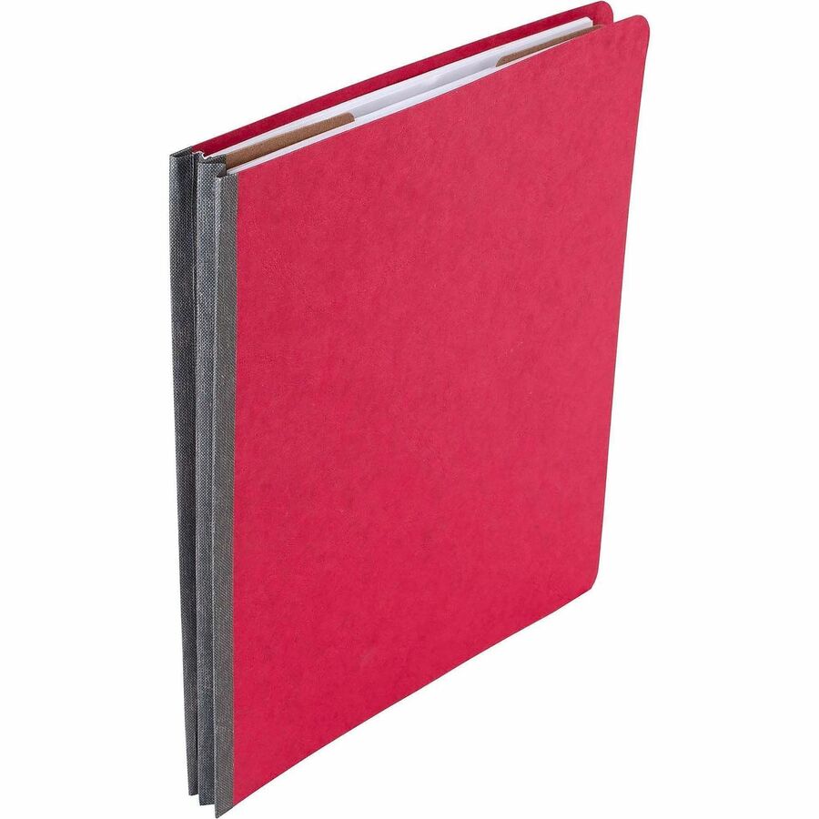 ColorLife PRESSTEX Classification Folders, 2" Expansion, 1 Divider, 4 Fasteners, Letter Size, Executive Red Exterior, 10/Box