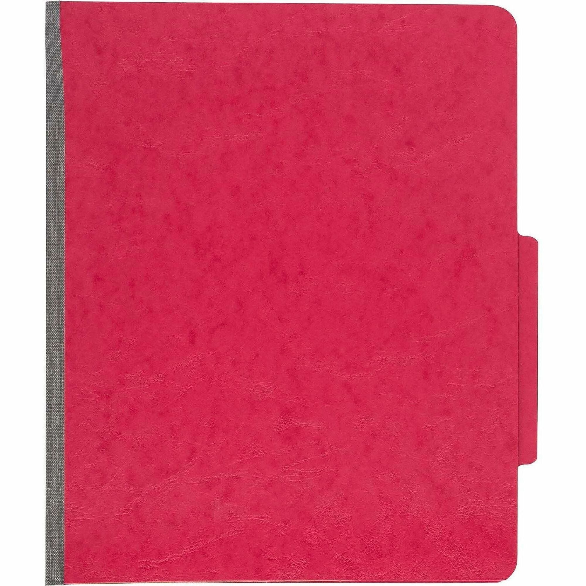 ColorLife PRESSTEX Classification Folders, 2" Expansion, 1 Divider, 4 Fasteners, Letter Size, Executive Red Exterior, 10/Box