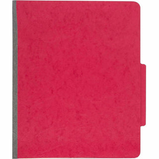 ColorLife PRESSTEX Classification Folders, 2" Expansion, 1 Divider, 4 Fasteners, Letter Size, Executive Red Exterior, 10/Box