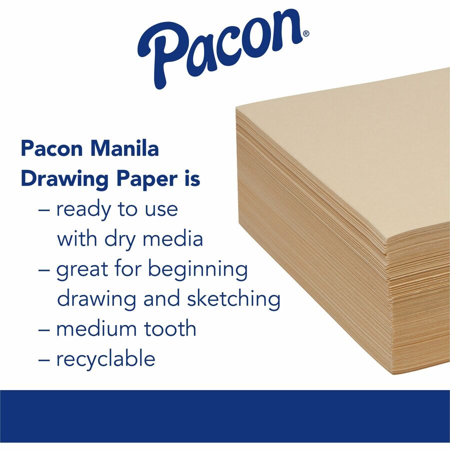 pacon-drawing-paper-sheets-500-sheets-plain-18-x-24-manila-paper-heavyweight-500-ream_pac4218 - 2