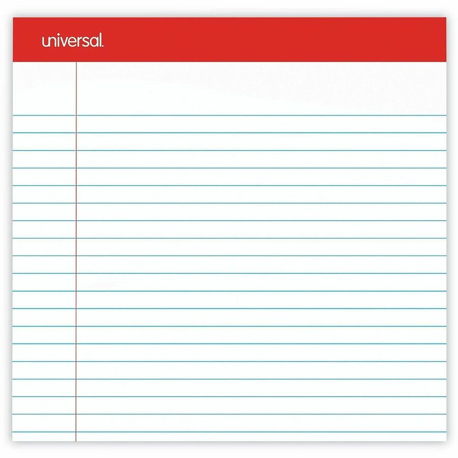 Perforated Ruled Writing Pads, Wide/Legal Rule, Red Headband, 50 White 8.5 x 14 Sheets, Dozen