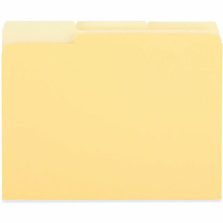 Deluxe Colored Top Tab File Folders, 1/3-Cut Tabs: Assorted, Letter Size, Yellow/Light Yellow, 100/Box