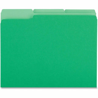 Deluxe Colored Top Tab File Folders, 1/3-Cut Tabs: Assorted, Letter Size, Green/Light Green, 100/Box