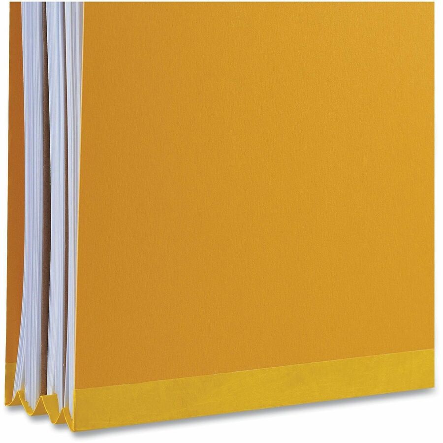 Bright Colored Pressboard Classification Folders, 2" Expansion, 2 Dividers, 6 Fasteners, Letter Size, Yellow Exterior, 10/Box