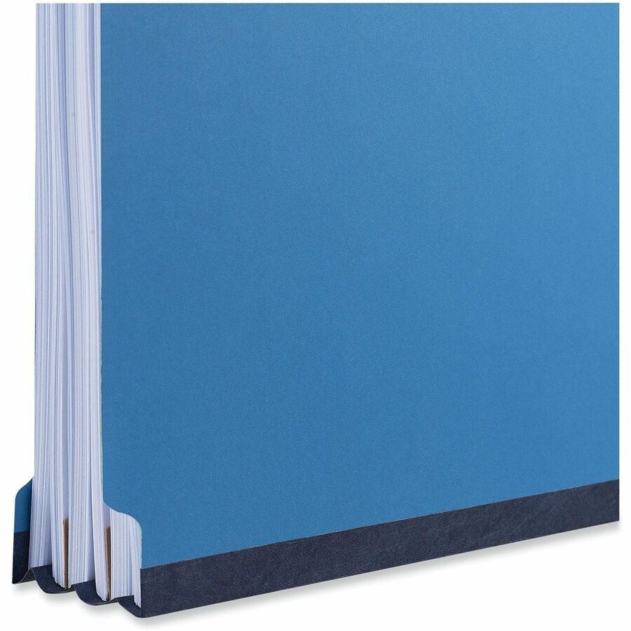 Bright Colored Pressboard Classification Folders, 2" Expansion, 2 Dividers, 6 Fasteners, Letter Size, Cobalt Blue, 10/Box