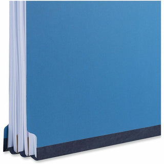 Bright Colored Pressboard Classification Folders, 2" Expansion, 2 Dividers, 6 Fasteners, Letter Size, Cobalt Blue, 10/Box