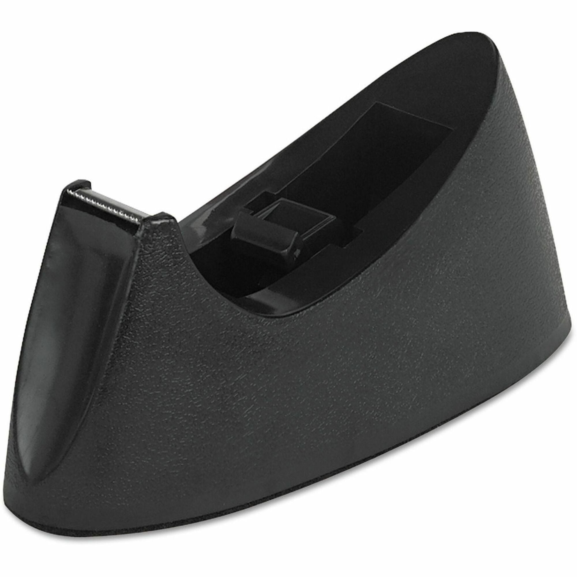 Desktop Tape Dispenser, Weighted Nonskid Base, 1" Core, Black
