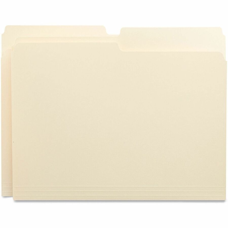 Top Tab File Folders, 1/2-Cut Tabs: Assorted, Letter Size, 0.75" Expansion, Manila, 100/Box