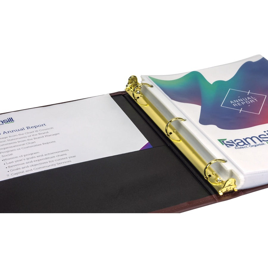Classic Collection Ring Binder, 3 Rings, 1" Capacity, 11 x 8.5, Burgundy