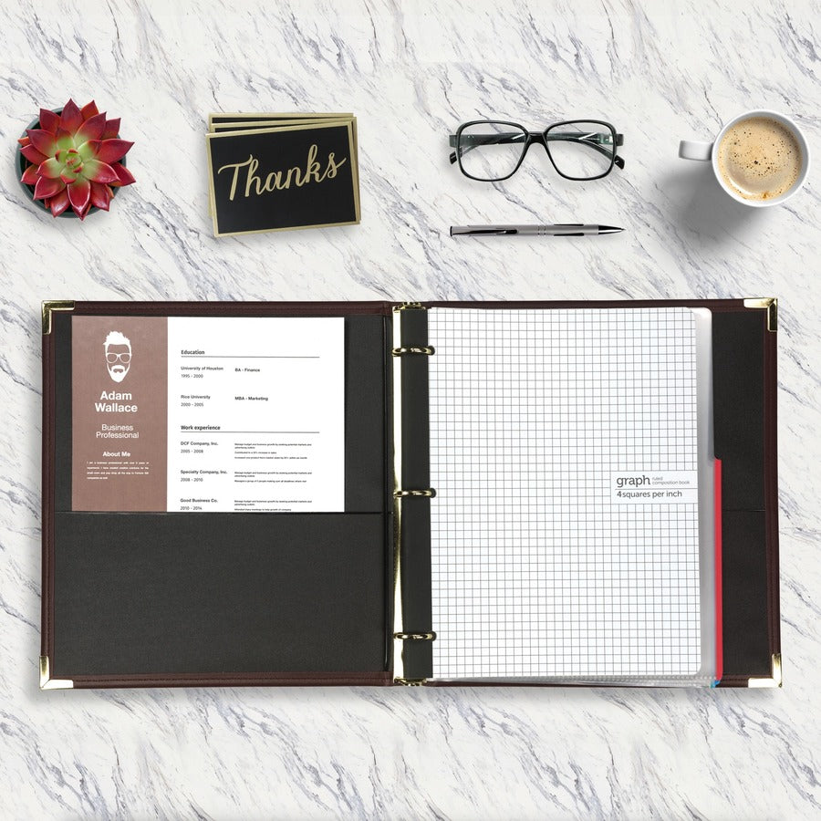 Classic Collection Ring Binder, 3 Rings, 1" Capacity, 11 x 8.5, Burgundy