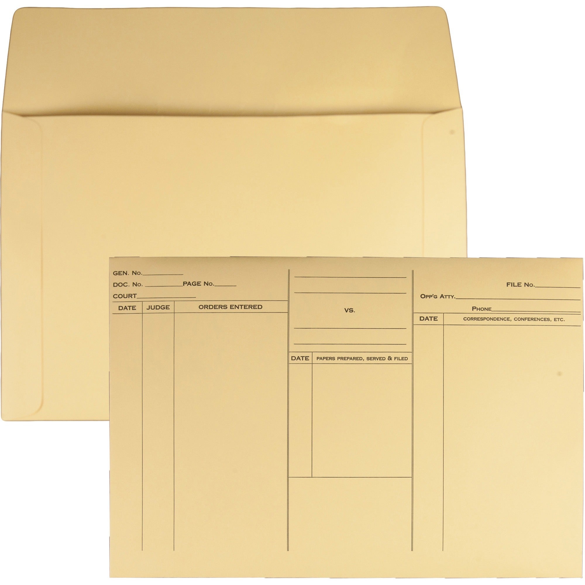 Attorney's Envelope/Transport Case File, Cheese Blade Flap, Fold-Over Closure, 10 x 14.75, Cameo Buff, 100/Box