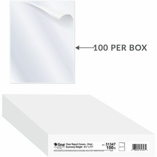 Vinyl Report Covers, Sliding Bar, 8.5 x 11, Clear/Clear, 100/Box