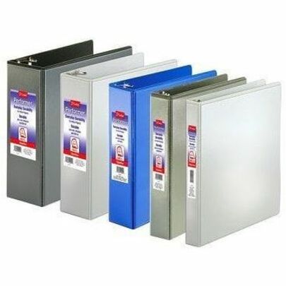 Performer ClearVue Slant-D Ring Binder, 3 Rings, 4" Capacity, 11 x 8.5, Black