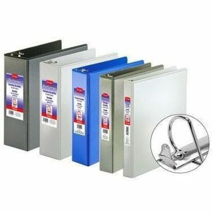 Performer ClearVue Slant-D Ring Binder, 3 Rings, 4" Capacity, 11 x 8.5, Black