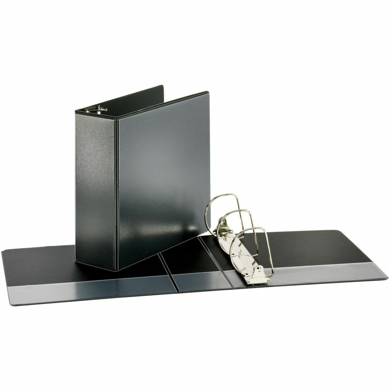 Performer ClearVue Slant-D Ring Binder, 3 Rings, 4" Capacity, 11 x 8.5, Black
