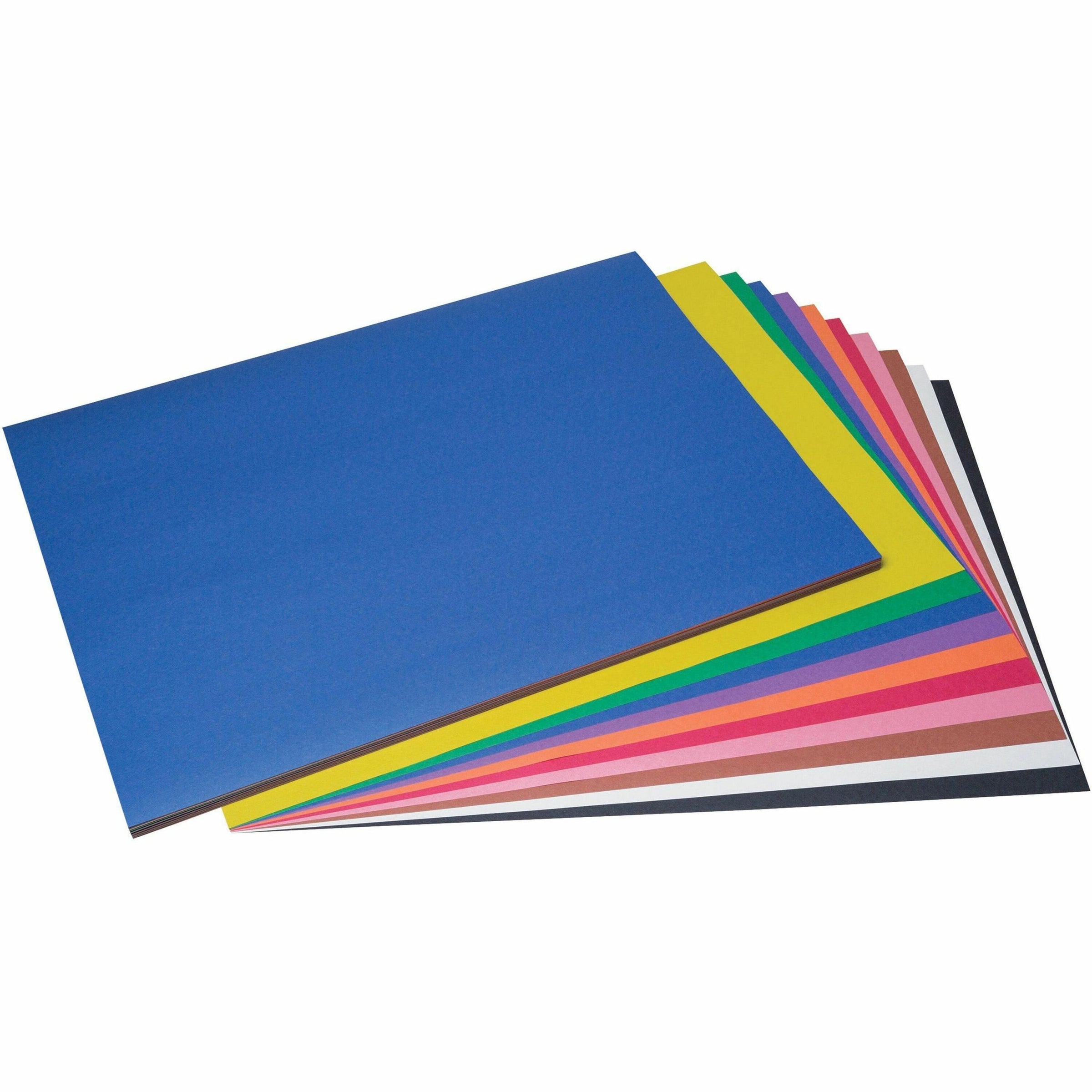 SunWorks Construction Paper, 50 lb Text Weight, 18 x 24, Assorted, 50/Pack