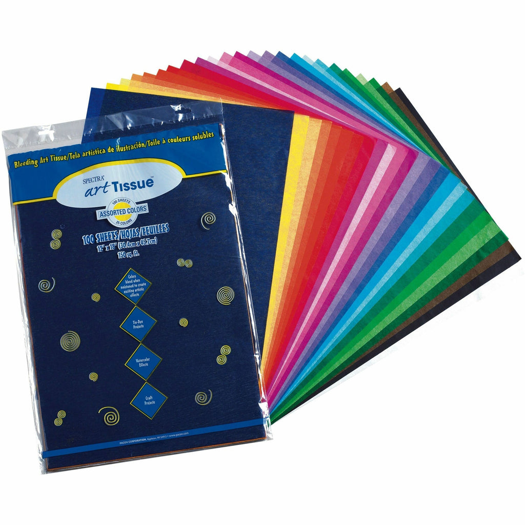 Spectra Art Tissue, 23 lb Tissue Weight, 12 x 18, Assorted, 100/Pack