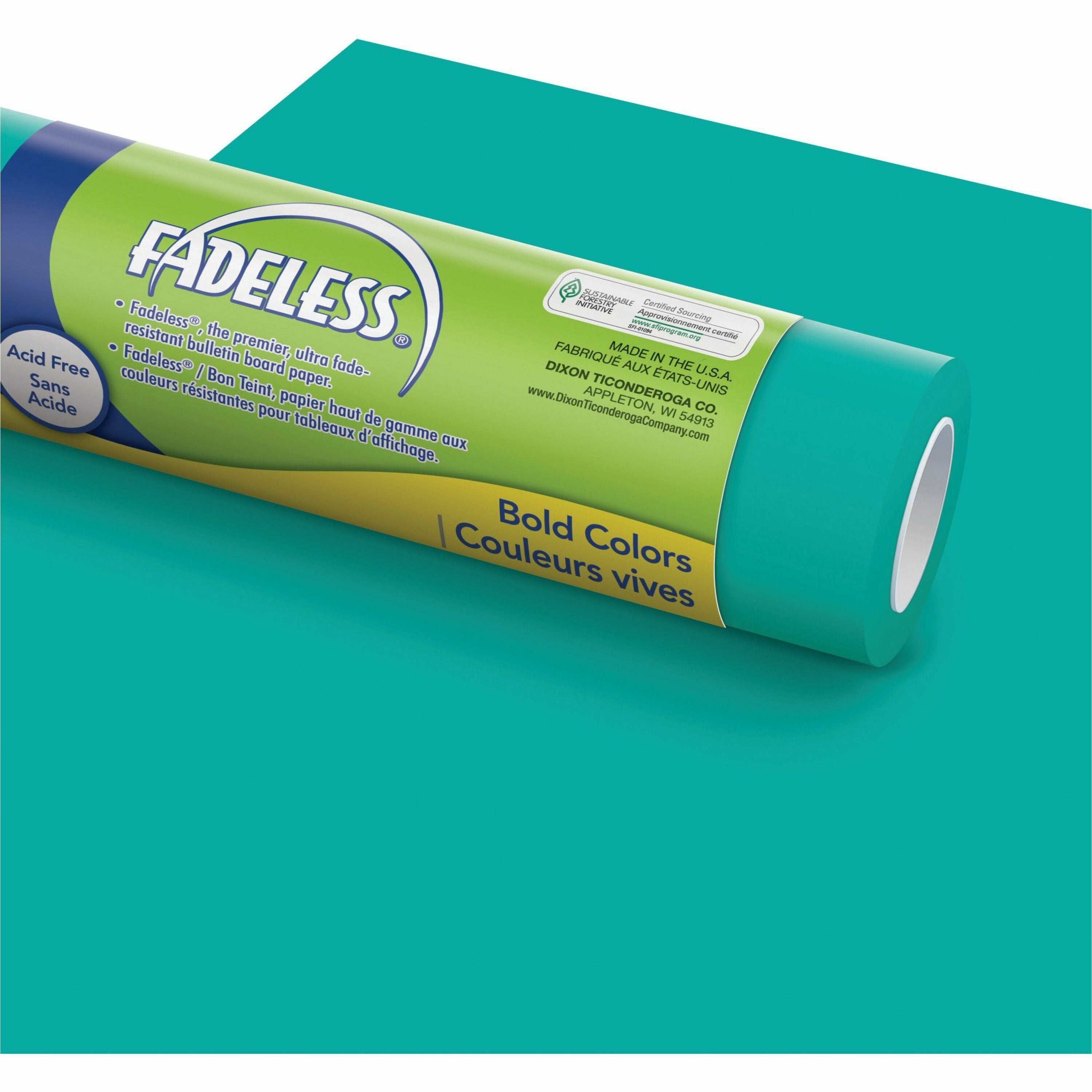 Fadeless Paper Roll, 50 lb Bond Weight, 48" x 50 ft, Teal