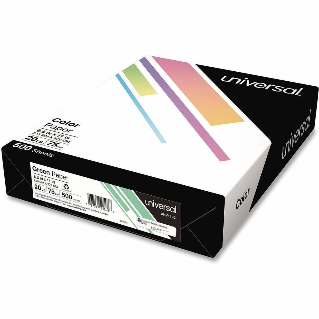 Deluxe Colored Paper, 20 lb Bond Weight, 8.5 x 11, Green, 500/Ream