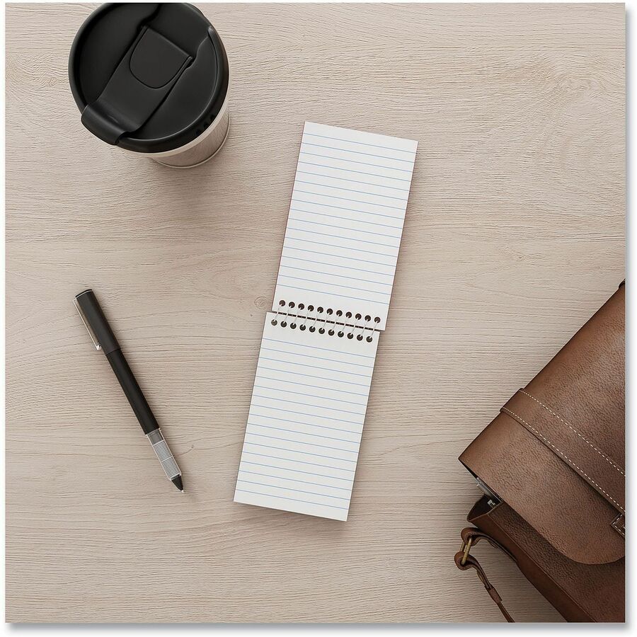 Wirebound Memo Pad with Coil-Lock Wire Binding, Narrow Rule, Orange Cover, 50 White 3 x 5 Sheets, 12/Pack