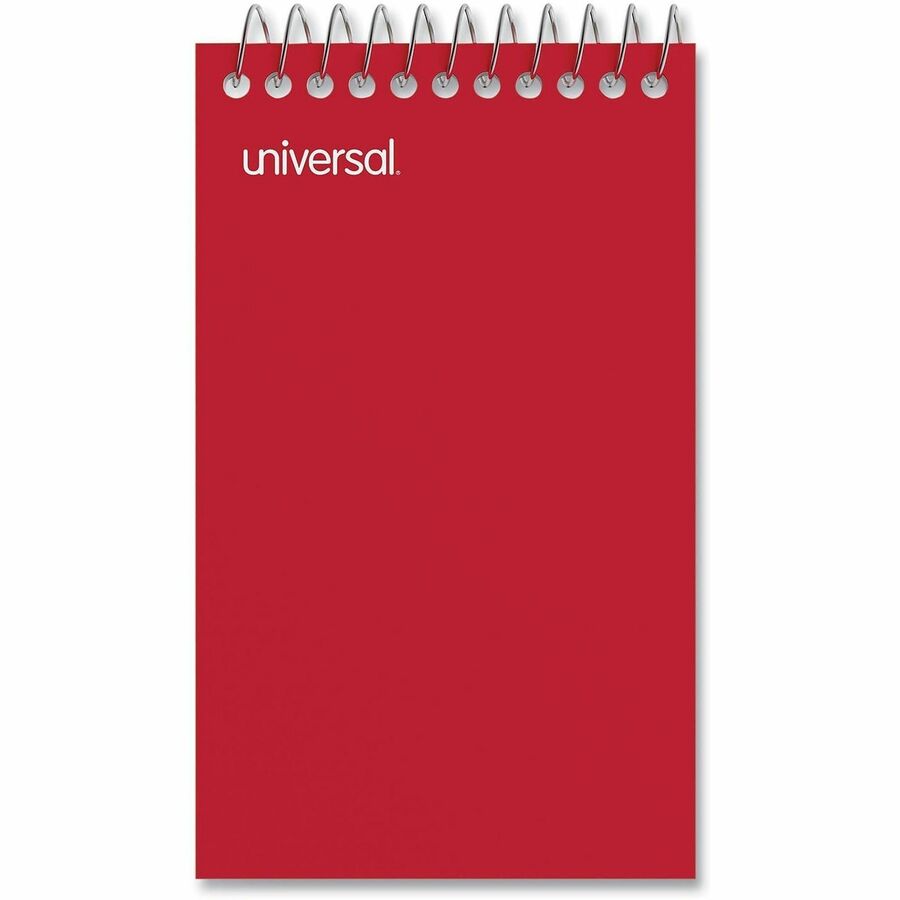 Wirebound Memo Pad with Coil-Lock Wire Binding, Narrow Rule, Orange Cover, 50 White 3 x 5 Sheets, 12/Pack