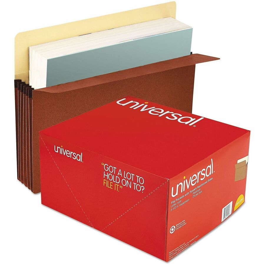 Redrope Expanding File Pockets, 3.5" Expansion, Letter Size, Redrope, 25/Box