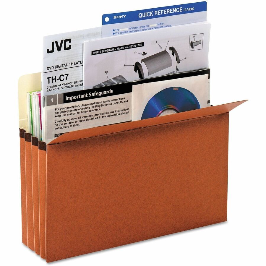 Redrope Expanding File Pockets, 3.5" Expansion, Letter Size, Redrope, 25/Box