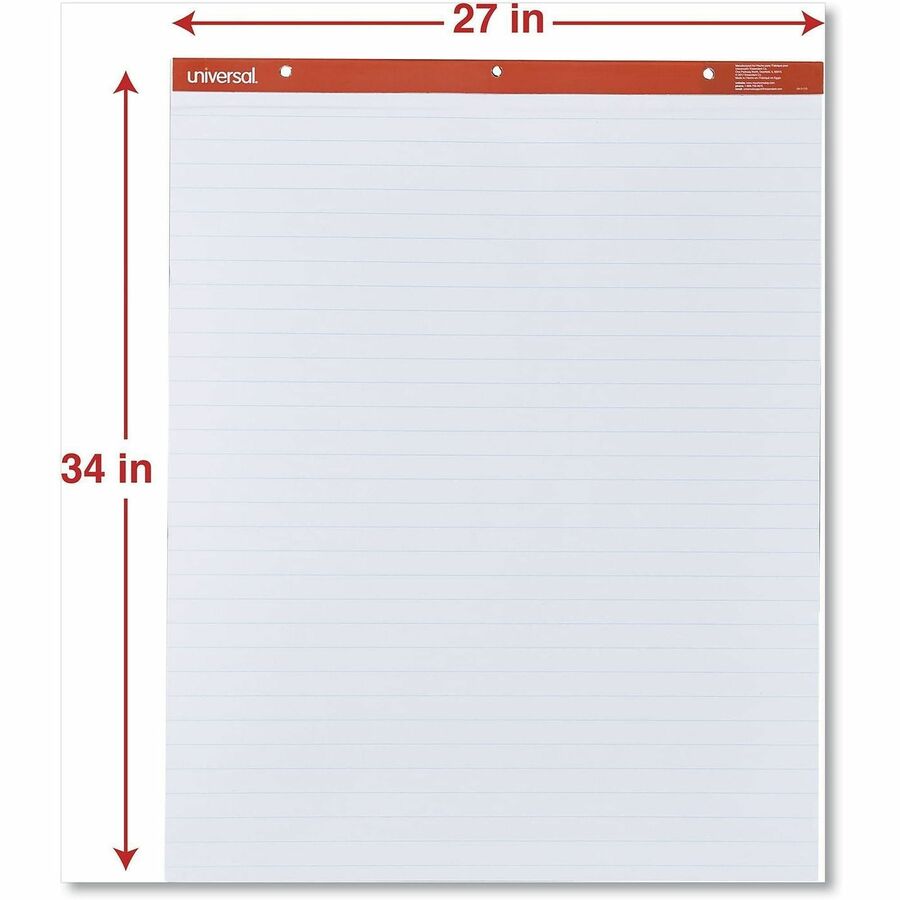 Easel Pads/Flip Charts, Presentation Format (1" Rule), 27 x 34, White, 50 Sheets, 2/Carton