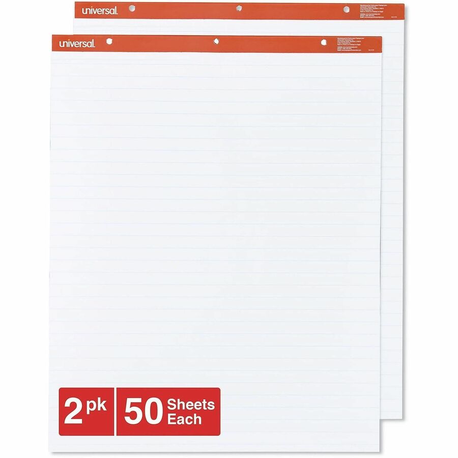 Easel Pads/Flip Charts, Presentation Format (1" Rule), 27 x 34, White, 50 Sheets, 2/Carton