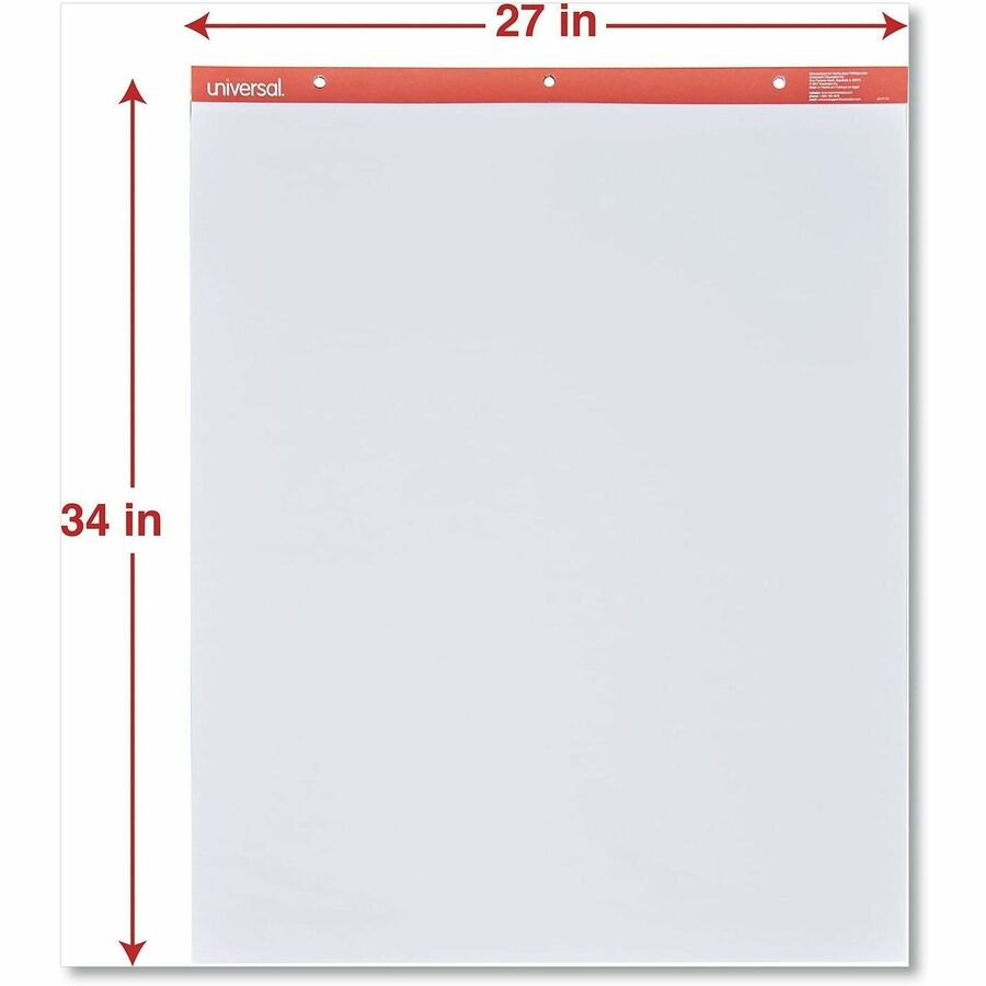 Easel Pads/Flip Charts, Unruled, 27 x 34, White, 50 Sheets, 2/Carton