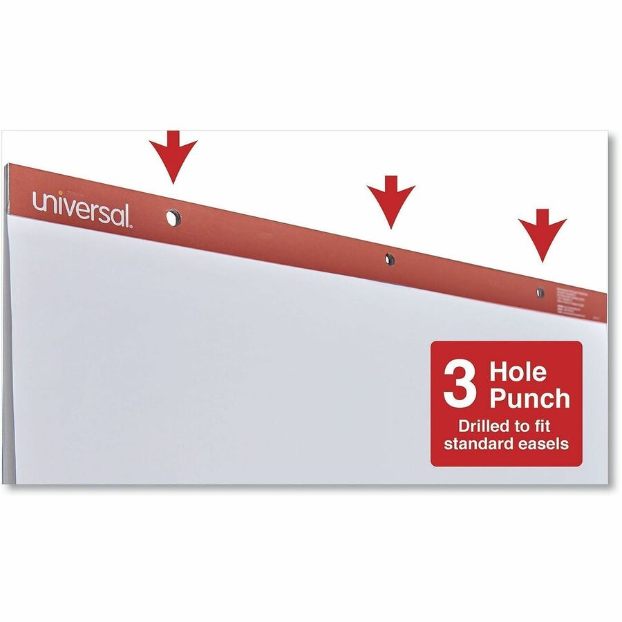 Easel Pads/Flip Charts, Unruled, 27 x 34, White, 50 Sheets, 2/Carton