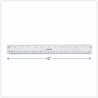 Clear Plastic Ruler, Standard/Metric, 12" Long, Clear