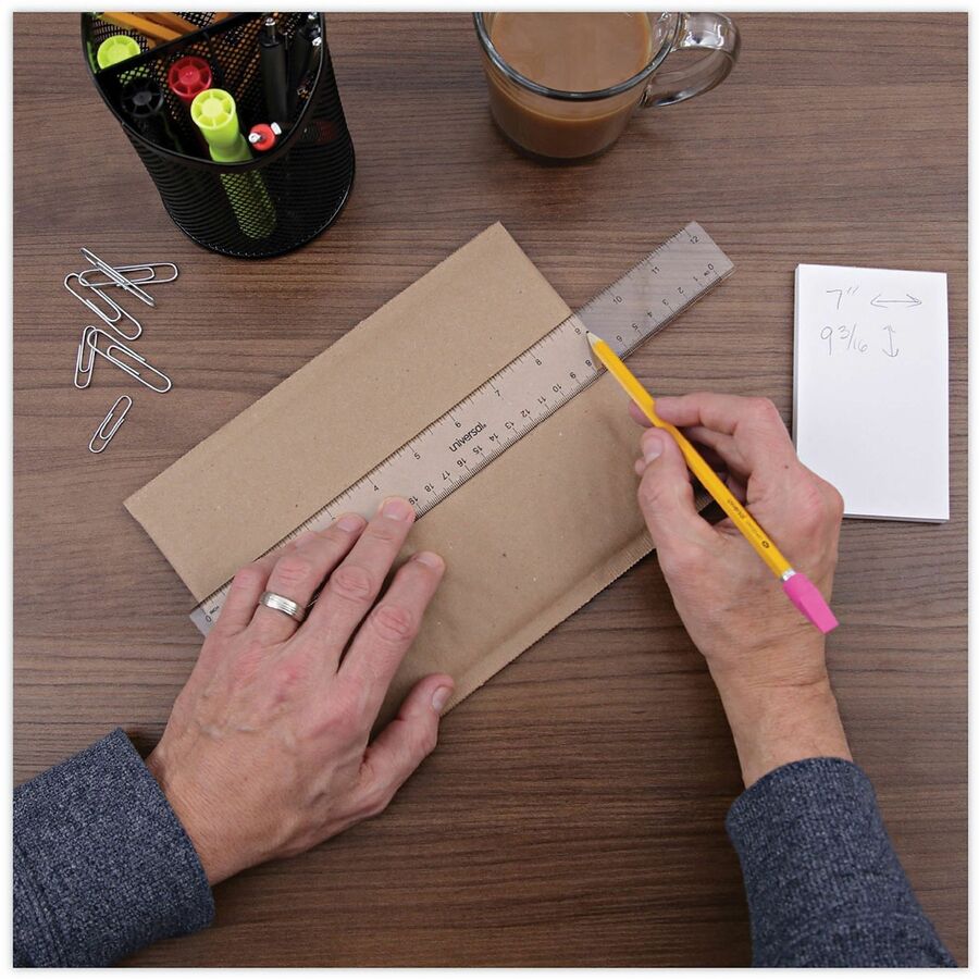 Clear Plastic Ruler, Standard/Metric, 12" Long, Clear