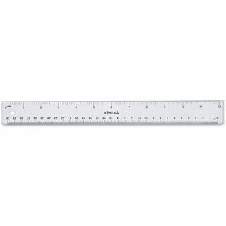 Clear Plastic Ruler, Standard/Metric, 12" Long, Clear