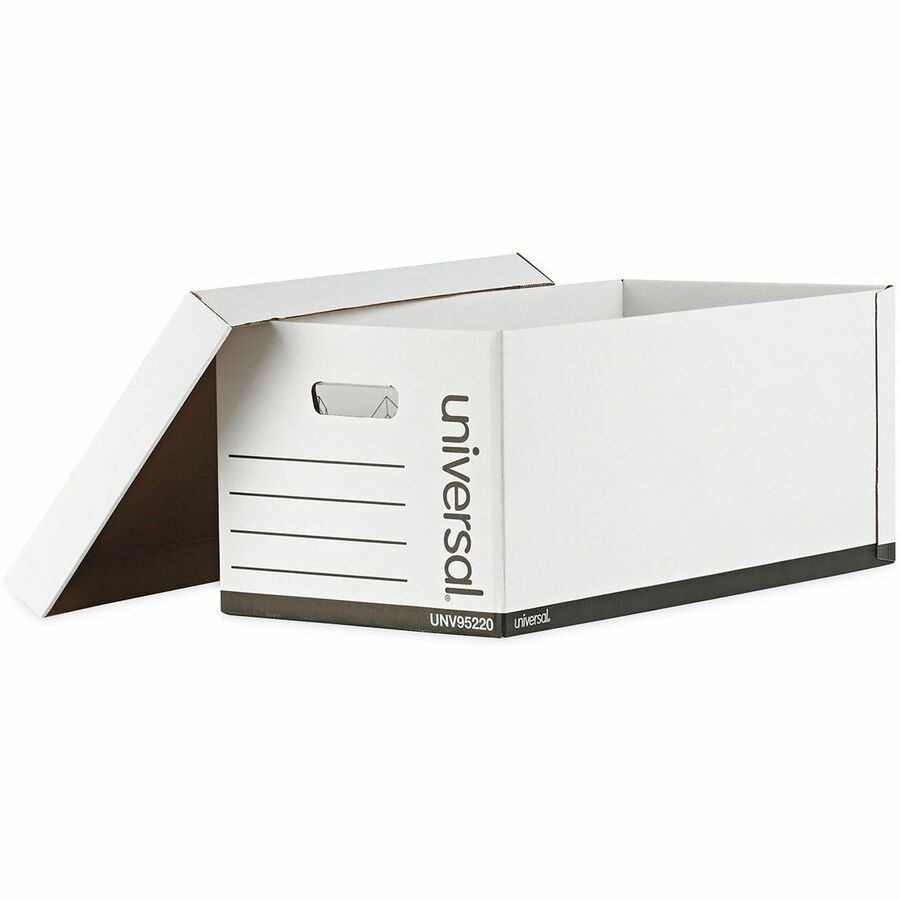 Medium-Duty Easy Assembly Storage Box, Letter Files, White, 12/Carton