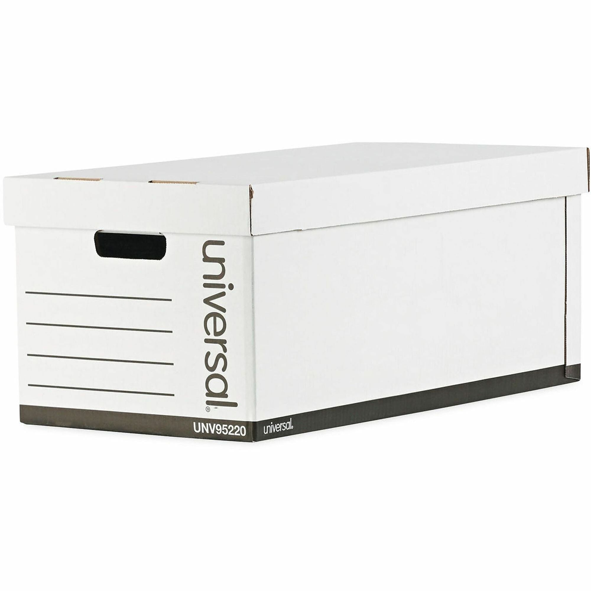 Medium-Duty Easy Assembly Storage Box, Letter Files, White, 12/Carton