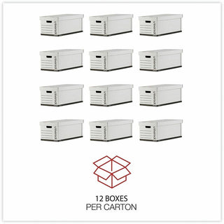Medium-Duty Easy Assembly Storage Box, Letter Files, White, 12/Carton