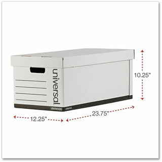 Medium-Duty Easy Assembly Storage Box, Letter Files, White, 12/Carton