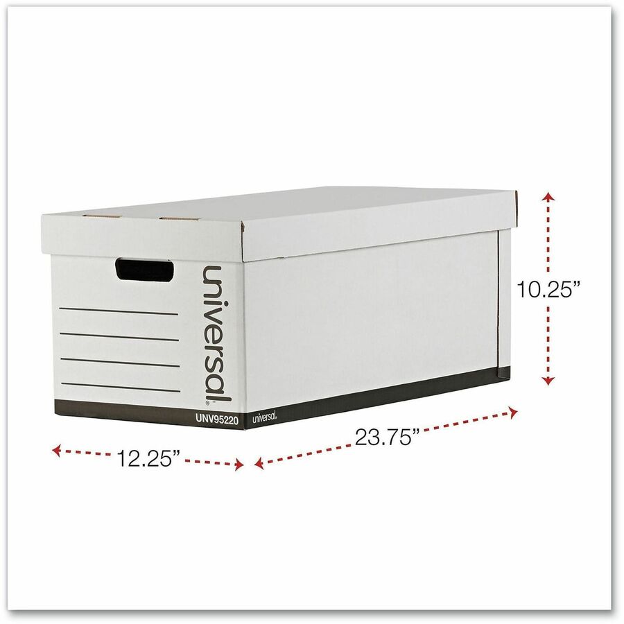 Medium-Duty Easy Assembly Storage Box, Letter Files, White, 12/Carton