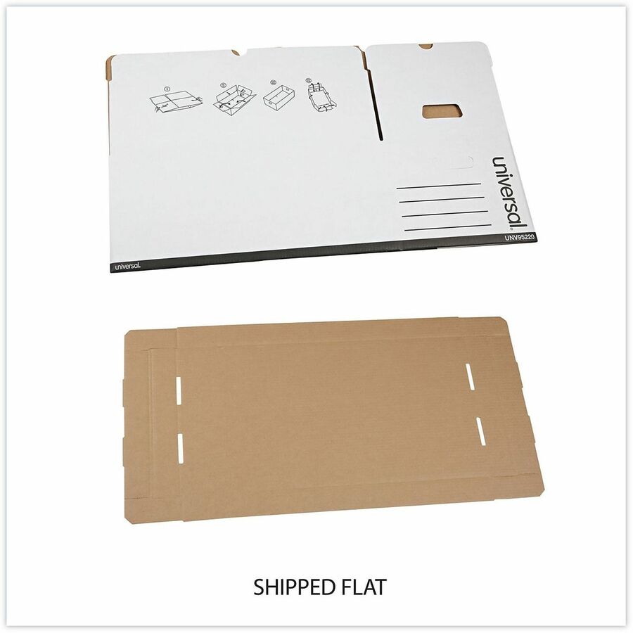 Medium-Duty Easy Assembly Storage Box, Letter Files, White, 12/Carton