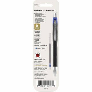 uni Jetstream RT Ballpoint Pen Refills - 1 mm, Medium Point - Blue Ink - Super Ink, Water Resistant Ink, Fade Resistant, Fraud Resistant - 2 / Pack