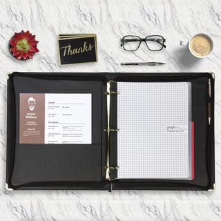 Classic Collection Zipper Ring Binder, 3 Rings, 1.5" Capacity, 11 x 8.5, Black