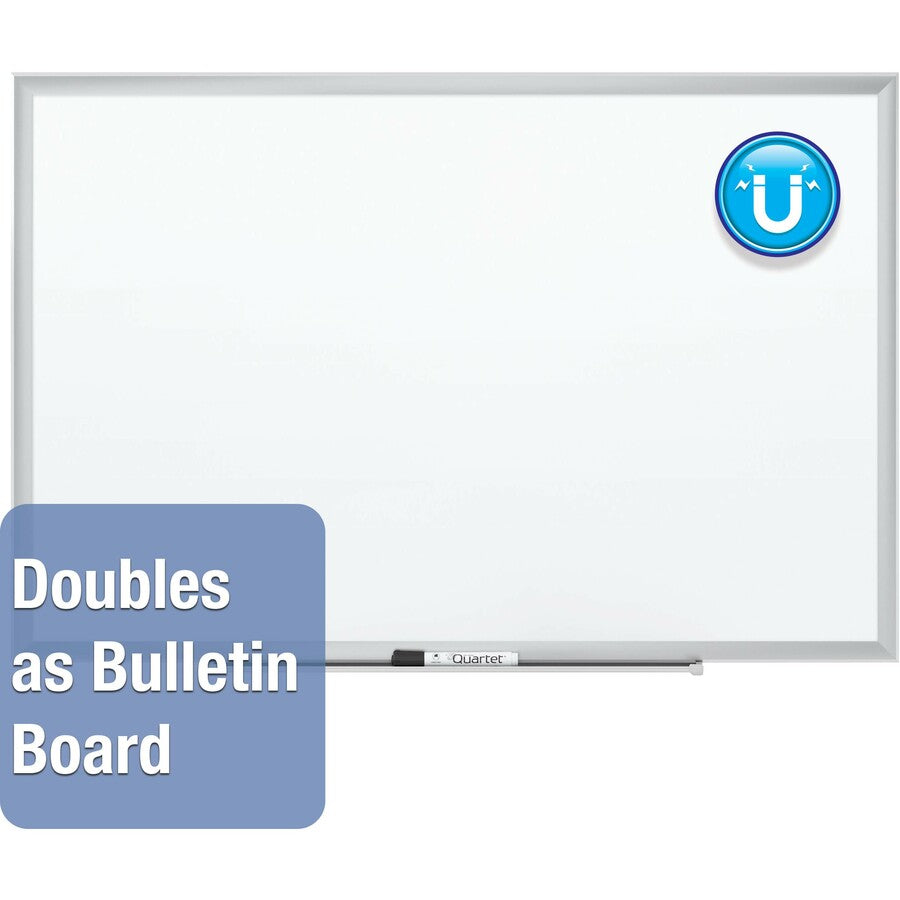 Classic Series Porcelain Magnetic Dry Erase Board, 60 x 36, White Surface, Silver Aluminum Frame