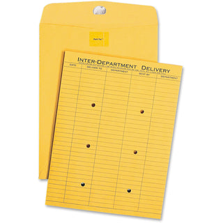 Brown Kraft Resealable Redi-Tac Interoffice Envelope, #97, One-Sided Five-Column Format, 10 x 13, Brown Kraft, 100/Box