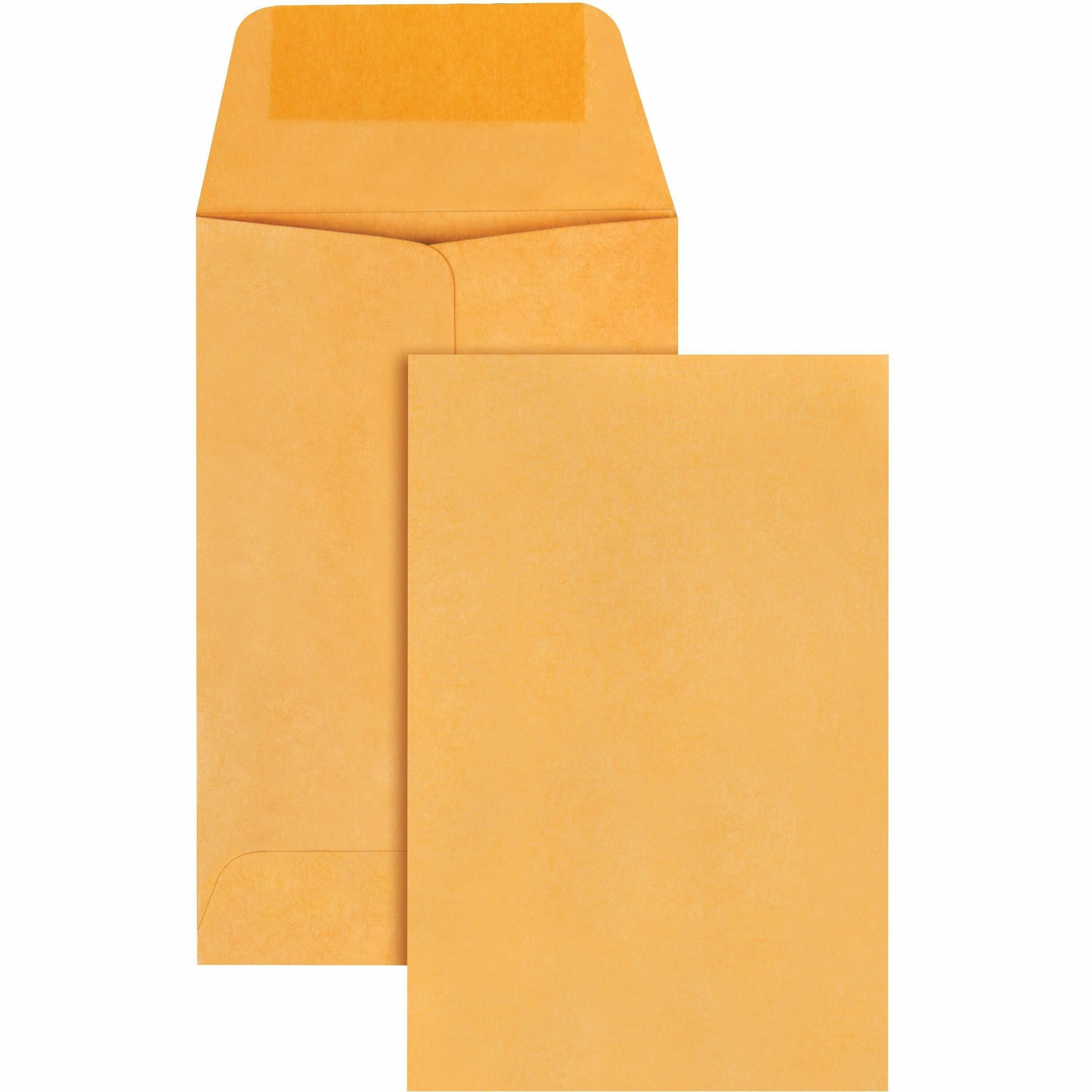 Kraft Coin and Small Parts Envelope, #1, Square Flap, Gummed Closure, 2.25 x 3.5, Light Brown Kraft, 500/Box