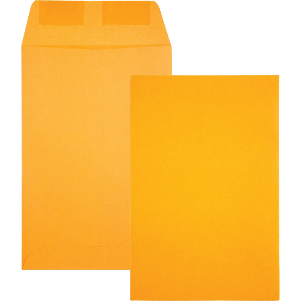 Catalog Envelope, 28 lb Bond Weight Kraft, #1, Square Flap, Gummed Closure, 6 x 9, Brown Kraft, 500/Box