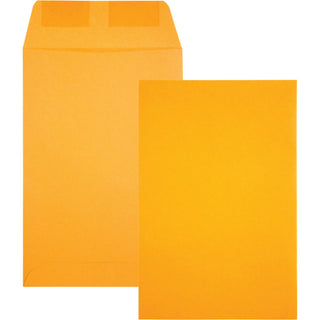 Catalog Envelope, 28 lb Bond Weight Kraft, #1, Square Flap, Gummed Closure, 6 x 9, Brown Kraft, 500/Box