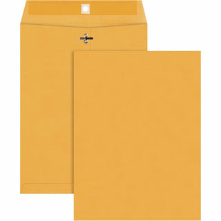 Clasp Envelope, 28 lb Bond Weight Kraft, #90, Square Flap, Clasp/Gummed Closure, 9 x 12, Brown Kraft, 100/Box