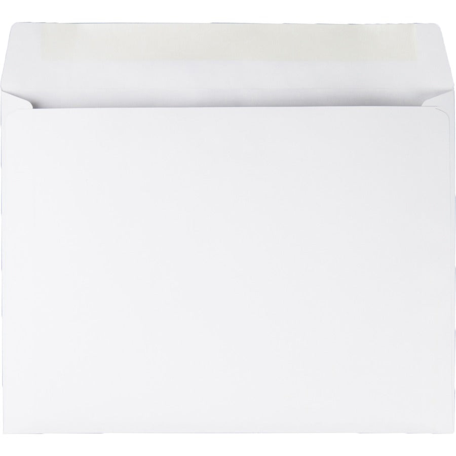 Open-Side Booklet Envelope, #10 1/2, Hub Flap, Gummed Closure, 9 x 12, White, 100/Box